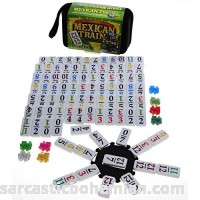 Mexican Train Double 12 Dominoes Travel Size with Colored Numbers B0097G1YN0